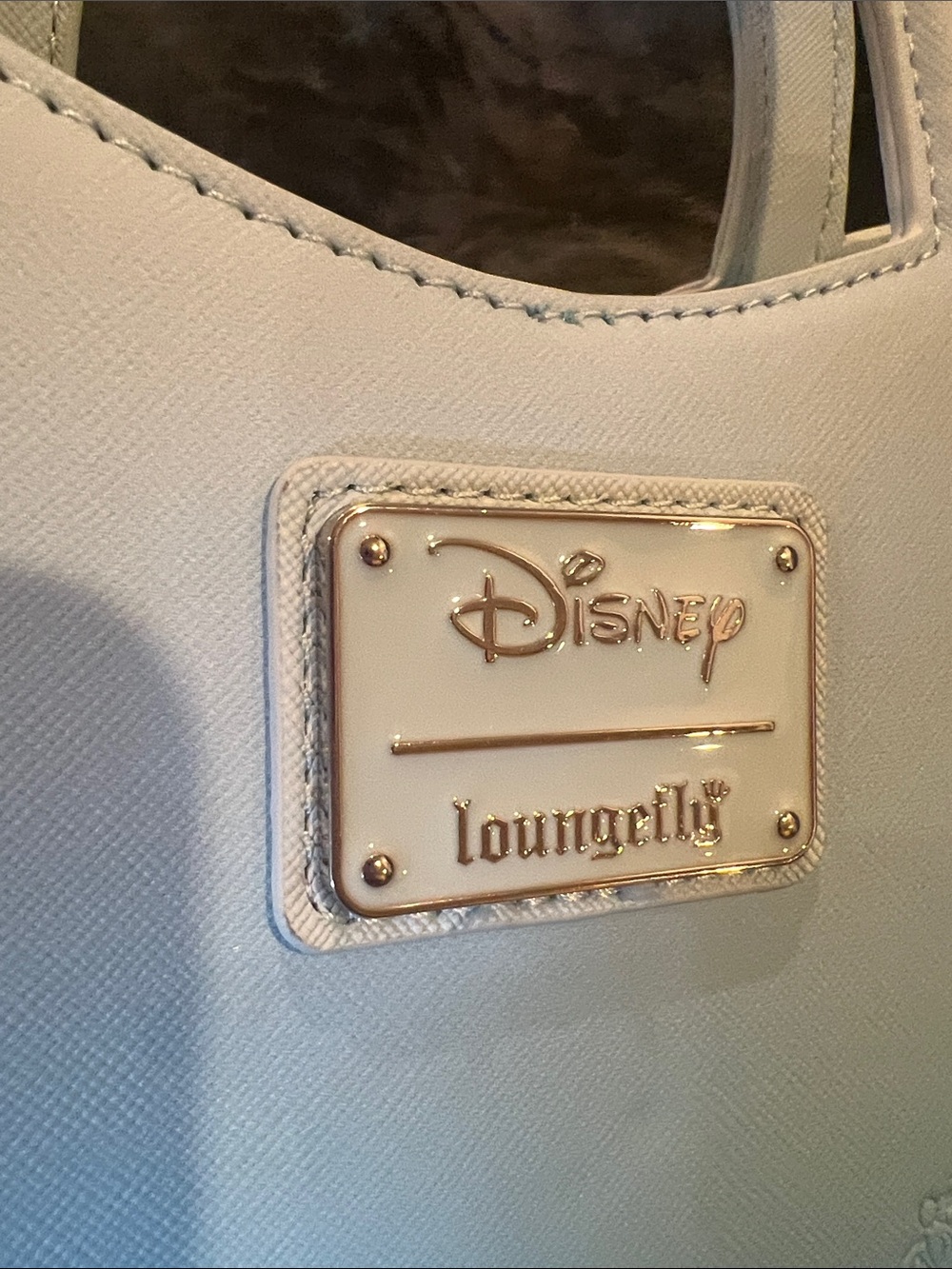 Disney X Loungefly  Cinderella Light Blue Embossed Mini Handbag with Chain - Picture 8 of 12